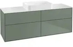 V&B Waschtischunterschrank Wandbeleuchtung Finion 160x60,3x50,1cm, Gl. wh. m, Oli. m