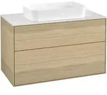 V&B Waschtischunterschrank Wandbeleuchtung Finion 100x60,3x50,1mm, Gl. wh. m, Oak