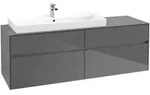 V&B Waschtischunterschrank Collaro 160x54,8x50cm, WT links, glossy grey