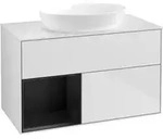 V&B Waschtischunterschrank Wandbeleuchtung Finion 100, Pl wh. m, Reg bla m Lac, wh. m