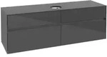 V&B Waschtischunterschrank Collaro 160x54,8x50cm, WT mittig, Glossy Grey