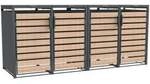 Westmann M&uuml;lltonnenbox Lacina 4x240 L 80 x 264 x 116cm
