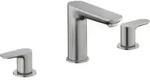 Duravit 3-Loch-Waschtischarmatur Wave Ausladung 129mm, Edelstahl geb&uuml;rstet