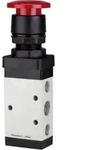 Riegler 5/2-Wegeventil, manuell &raquo;M5&laquo;, Pilztaster, monostabil, G 1/4, rot