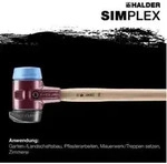 Halder Vorschlaghammer SIMPLEX 60mm Gummi / TPE-soft m. Standf. Stahlgussgeh.