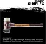 Halder Schonhammer SIMPLEX 60mm Gummi / Nylon m. Standf. Stahlgussgeh....