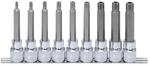 KS Tools 1/2" CHROMEplus RIBE-Bit-Stecknuss-Satz, lang, 9-teilig M5-M14, Bohrung