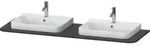 Duravit Waschtisch-Konsole Happy D.2 Plus 160x55cm, m 2 Ausschnitt., graph matt