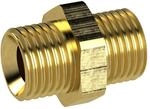 Riegler Doppelgewindenippel, zylindrisch, G 2 a., G 3 a., SW 95, Messing...