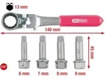 KS Tools 1/2" Bremssattel Spezial-Steckschl&uuml;ssel- Satz, 5-teilig