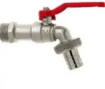 GEKA Kugelauslaufventil L,MS vn.Griff rot,1/2",SB mit rotem Griff