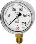 Riegler Kapselfedermanometer, G 1/2 radial unten, 0 - 40 mbar, &Oslash;100, 6812-R