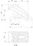 AMF Spanneisen 6314V abgeschr&auml;gt mit St&uuml;tzschraube Nut 14 mm H 10 - 38 mm