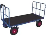 VARIOfit Handpritschenwagen mit 2 Rohrgitterw&auml;nden Luftbereifung 1.140 x 800 mm