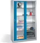 C+P Werkzeugschrank mit Sichtfenster-Schiebet&uuml;ren, 4 B&ouml;den, H1950xB1200xT500mm