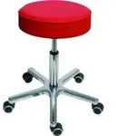 STIER Drehhocker mit Rollen Sitzh&ouml;he 540-720mm Kunstleder gepolstert Rot