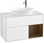 V&B Waschtischunterschrank Finion 100, Pl wh. m, Reg wal ven, glo wh. Lac