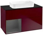 V&B Waschtischunterschrank Finion 100x60,3 cm, Reg li Anthrac. m, Peo Matt