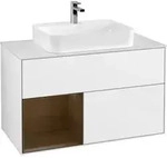 V&B Waschtischunterschrank Finion 100, Pl w m, Reg li wal ven, glo wh. Lac