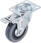 BGS Do it yourself Lenkrolle mit Bremse 81957, mit Anschraubsockel, &Oslash; 75 mm)