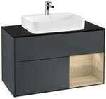 V&B Waschtischunterschrank Finion 100, Pl b m, Reg re Oa ven, md bl. m Lac