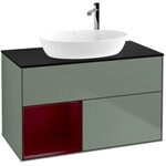 V&B Waschtischunterschrank Finion 100, Pl bla m, Reg Peo m Lac, Oli. m Lac