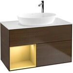V&B Waschtischunterschrank Finion 100, Pl wh. m, Reg gol m Lac, wal ven