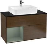 V&B Waschtischunterschrank Finion 100, Pl w m, Reg li Oli. m Lac, wal ven