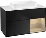 V&B Waschtischunterschrank Finion 100x60,3 cm, Reg re Oa ven, bla m Lac