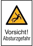 SafetyMarking Warnschild Aluminium B262xH371 mm Vorsicht Absturzgefahr