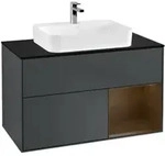V&B Waschtischunterschrank Finion 100, Pl b m, Rg re wal ven, md bl. m Lac
