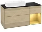 V&B Waschtischunterschrank Finion 120cm, Pl bla m, Reg re gol m, Oa ven