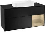 V&B Waschtischunterschrank Finion 120cm, Pl b m, Reg re Oa ven, bla m Lac