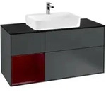V&B Waschtischunterschrank Finion 120cm, Pl b m, Reg li Peo, md bl. m Lac