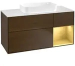 V&B Waschtischunterschrank Finion 120x60 cm, Reg re gol m, Walnut veneer