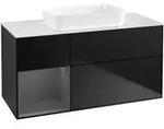 V&B Waschtischunterschrank Finion 120x60 cm, Reg li Anthrac. m, bla m Lac
