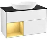 V&B Waschtischunterschrank Finion 100, Pl b m, Reg gol m Lac, glo wh. Lac