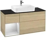 V&B Waschtischunterschrank Finion 120cm, Pl b m, Reg li wh. m Lac, Oa ven ; Villeroy