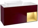 V&B Waschtischunterschrank Finion 120x60 cm, Reg re Gold matt, Peony Matt