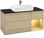V&B Waschtischunterschrank Finion 120cm, Pl bla m, Reg re gol m, Oa ven ; Villeroy &