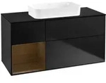 V&B Waschtischunterschrank Finion 120x60 cm, Reg li wal ven, bla m lacquer