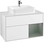 V&B Waschtischunterschrank Finion 100, Pl w m, Rg r Ol m Lac, glo wh. Lac ;...