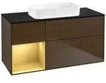 V&B Waschtischunterschrank Finion 120x60 cm, Reg li gol m, Walnut veneer