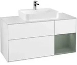 V&B Waschtischunterschrank Finion 120cm, Pl w m, Rg r Ol m La, glo wh. Lac
