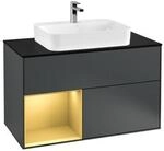 V&B Waschtischunterschrank Finion 100, Pl b m, Reg li gol m, md bl. m Lac ;...