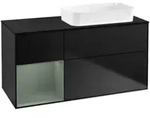 V&B Waschtischunterschrank Finion 120x60 cm, Reg li Oli. m Lac, bla m Lac