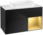 V&B Waschtischunterschrank Finion 100x60,3 cm, Reg re gol m, bla m lacquer ; Villeroy