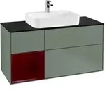 V&B Waschtischunterschrank Finion 120cm, Pl bla m, Reg li Peo, Oli. m Lac