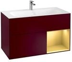 V&B Waschtischunterschrank Wandbeleuchtung Finion 99,6x59,1cm, Reg re gol matt, Peony