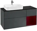 V&B Waschtischunterschrank Finion 120cm, Pl b m, Reg re Peo, md bl. m Lac
